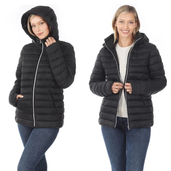 Women’s Black Puffer Jacket XL - Picture 2 of 13